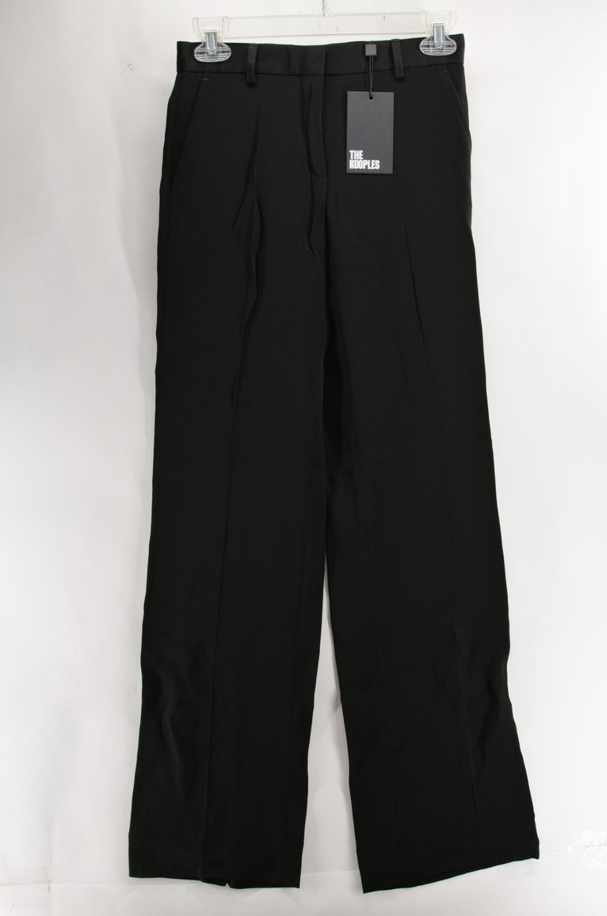 NWT The Kooples Women's Black Tailored Wide Leg Dress Pants Trousers EU 32 US 0